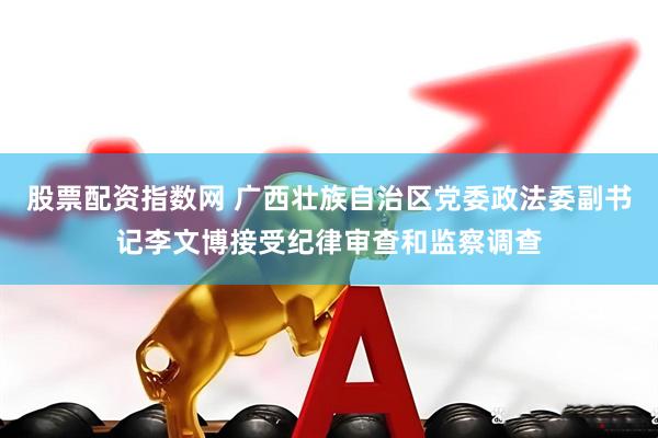 股票配资指数网 广西壮族自治区党委政法委副书记李文博接受纪律审查和监察调查